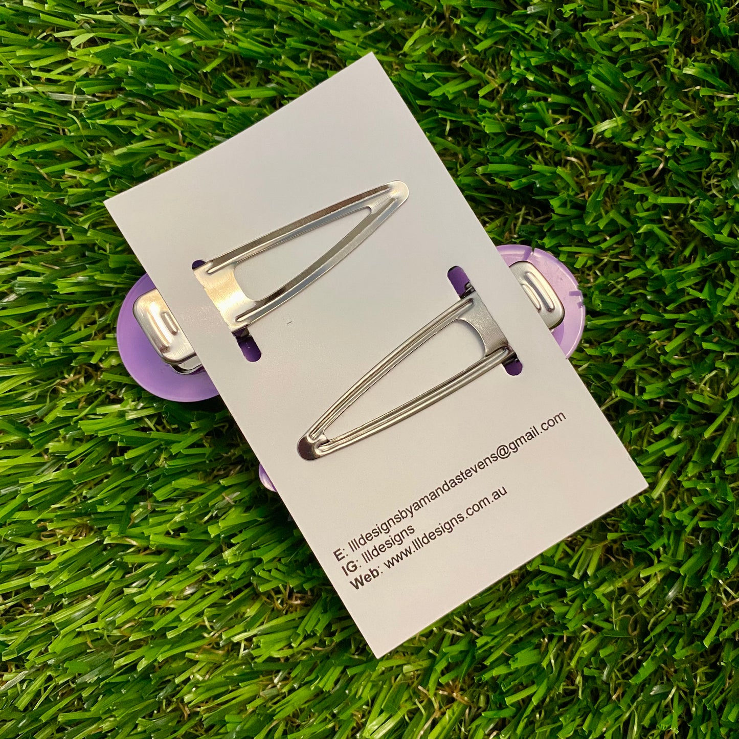 Resin Hair Clip - Lavender Hair Clip Pair Featuring Hand Placed Rainbow Daisies!