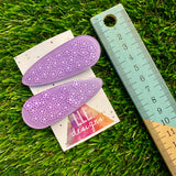 Resin Hair Clip - Monochrome Lavender Hair Clip Pair Featuring Hand Placed Lavender Daisies!