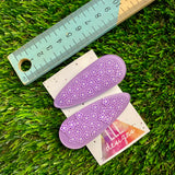 Resin Hair Clip - Monochrome Lavender Hair Clip Pair Featuring Hand Placed Lavender Daisies!