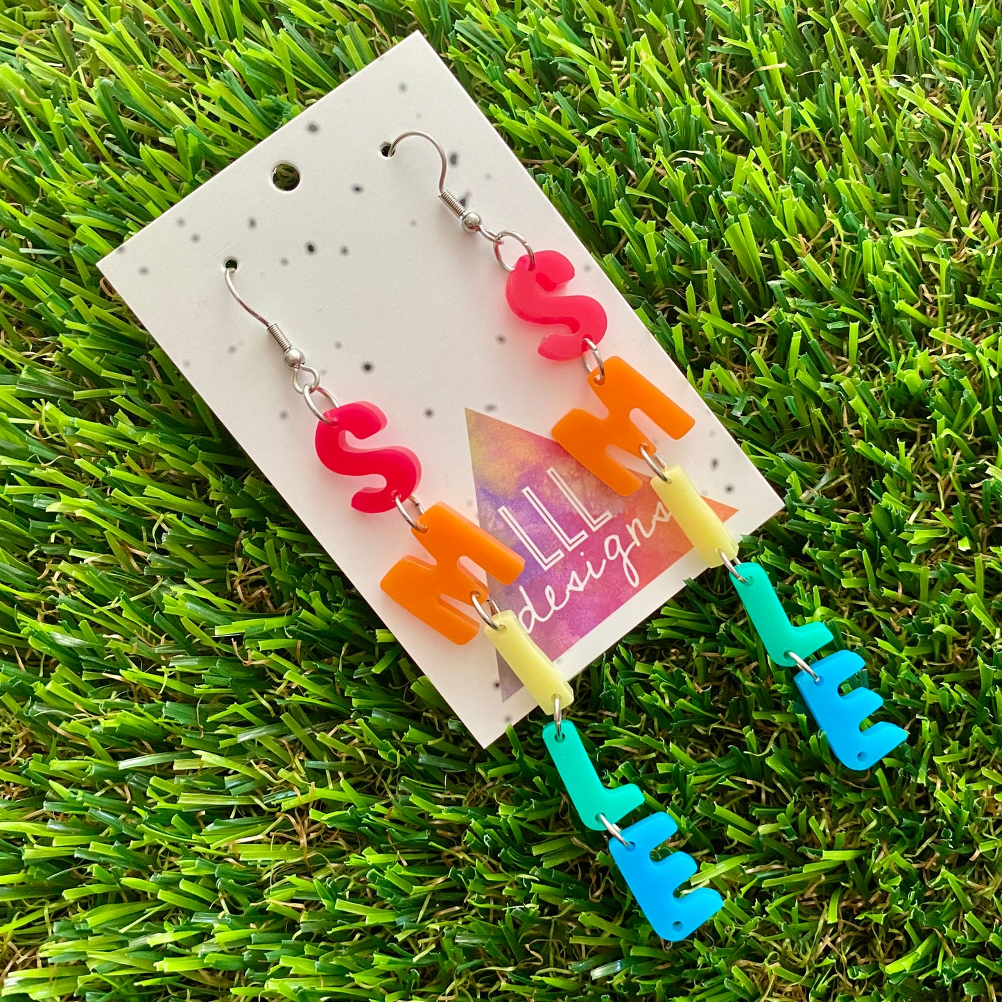 Resin Earrings - Smile Dangle Earrings Featuring a Hook Top!