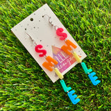 Resin Earrings - Smile Dangle Earrings Featuring a Hook Top!