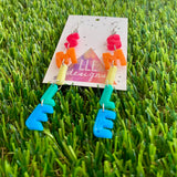 Resin Earrings - Smile Dangle Earrings Featuring a Hook Top!