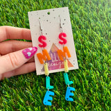 Resin Earrings - Smile Dangle Earrings Featuring a Hook Top!