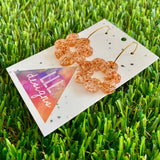 Resin Earrings - Copper Foil Floral Wreath Featuring a Gold Hoop!