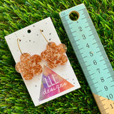 Resin Earrings - Copper Foil Solid Daisy Featuring a Gold Hoop!