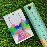 Resin Earrings - Neon Vibrant Solid Daisy Featuring a Rainbow Hoop!