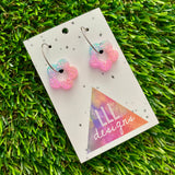 Resin Earrings - Pastel Mini Daisy Featuring a Silver Hoop! (1)