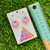 Resin Earrings - Pastel Mini Daisy Featuring a Silver Hoop! (1)