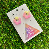 Resin Earrings - Pastel Mini Daisy Featuring a Silver Hoop! (3)
