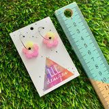 Resin Earrings - Pastel Mini Daisy Featuring a Silver Hoop! (3)