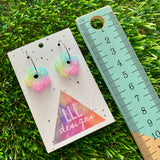 Resin Earrings - Pastel Mini Daisy Featuring a Silver Hoop! (4)