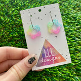 Resin Earrings - Pastel Mini Daisy Featuring a Silver Hoop! (4)