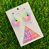 Resin Earrings - Pastel Mini Daisy Featuring a Silver Hoop! (5)