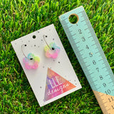 Resin Earrings - Pastel Mini Daisy Featuring a Silver Hoop! (5)