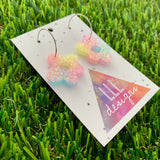 Resin Earrings - Pastel Wonky Daisy Featuring a Silver Hoop! (1)