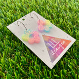 Resin Earrings - Pastel Wonky Daisy Featuring a Silver Hoop! (2)