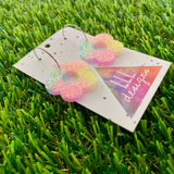 Resin Earrings - Pastel Cut Out Daisy Featuring a Silver Hoop! (1)