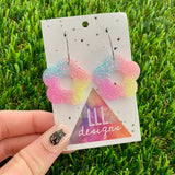 Resin Earrings - Pastel Cut Out Daisy Featuring a Silver Hoop! (1)