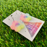 Resin Earrings - Pastel Cut Out Daisy Featuring a Silver Hoop! (2)
