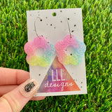 Resin Earrings - Pastel Cut Out Daisy Featuring a Silver Hoop! (2)