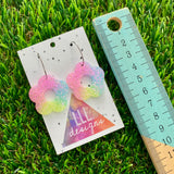 Resin Earrings - Pastel Cut Out Daisy Featuring a Silver Hoop! (2)