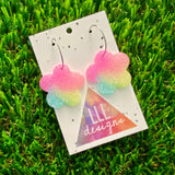 Resin Earrings - Pastel Solid Daisy Featuring a Silver Hoop! (2)