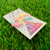 Resin Earrings - Pastel Floral Wreath Featuring a Silver Hoop! (1)