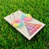 Resin Earrings - Pastel Floral Wreath Featuring a Silver Hoop! (2)