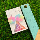 Resin Earrings - Pastel Floral Wreath Featuring a Silver Hoop! (2)