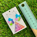 Resin Earrings - Vibrant Wonky Daisy Featuring a Silver Hoop! (3)
