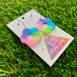 Resin Earrings - Vibrant Cut Out Daisy Featuring a Silver Hoop! (1)