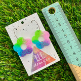 Resin Earrings - Vibrant Cut Out Daisy Featuring a Silver Hoop! (5)