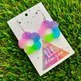 Resin Earrings - Vibrant Cut Out Daisy Featuring a Silver Hoop! (6)