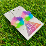 Resin Earrings - Vibrant Cut Out Daisy Featuring a Silver Hoop! (6)