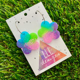 Resin Earrings - Vibrant Solid Daisy Featuring a Silver Hoop! (1)