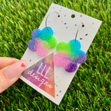 Resin Earrings - Vibrant Solid Daisy Featuring a Silver Hoop! (1)