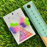 Resin Earrings - Vibrant Solid Daisy Featuring a Silver Hoop! (2)