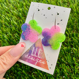 Resin Earrings - Vibrant Solid Daisy Featuring a Silver Hoop! (2)