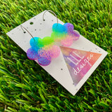 Resin Earrings - Vibrant Solid Daisy Featuring a Silver Hoop! (5)