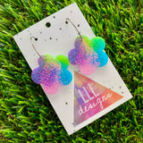 Resin Earrings - Vibrant Solid Daisy Featuring a Silver Hoop! (6)