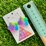 Resin Earrings - Vibrant Solid Daisy Featuring a Silver Hoop! (6)