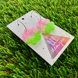 Resin Earrings - Vibrant Floral Wreath Featuring a Silver Hoop! (1)