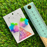 Resin Earrings - Vibrant Floral Wreath Featuring a Silver Hoop! (6)