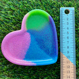 Resin Heart Tray - Glitter Neon Vibrant! Brighten Up Your Life with this Bold and Fun Piece!
