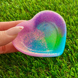 Resin Heart Dish - Glitter Neon Vibrant! Brighten Up Your Life with this Bold and Fun Piece!