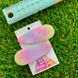 Handmade Resin Hair Clip - Pastel Glitter Rainbow Hair Clip Pair!