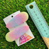 Handmade Resin Hair Clip - Pastel Glitter Rainbow Hair Clip Pair!