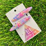 Handmade Resin Hair Clip - Purple Sprinkle Hair Clip Pair Featuring a Rounded Edge!
