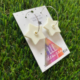 Glow in the Dark Earrings - Glow in The Dark Star Hoop Dangle Earrings. Super Fun and Cute with any Outfit!