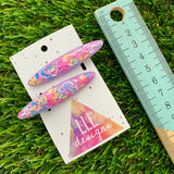 Handmade Resin Hair Clip - Purple Sprinkle Hair Clip Pair Featuring a Rounded Edge!